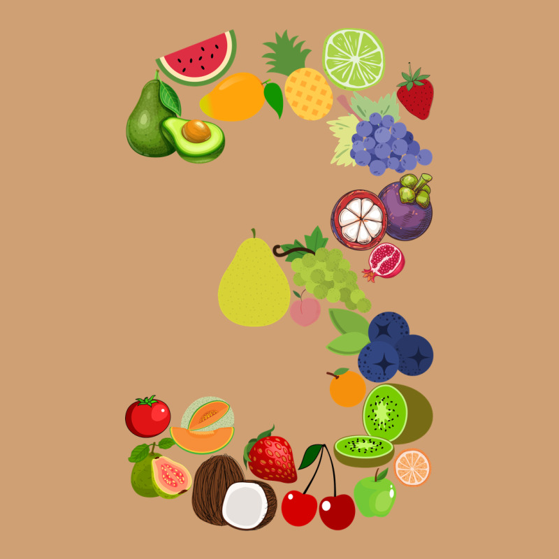 Number 3 Fruit 3rd Birthday Party Fruit Themed Gift Idea Vintage Tee by minhPixels | Teevron