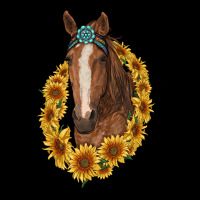 Brown Horse With Gemstone And Sunflowers Ladies Tee | Teevron