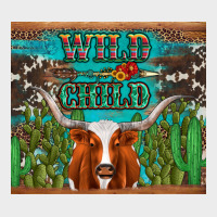 Whild Child Longhorn  Cactus Cowhide Urban Hoodie | Teevron