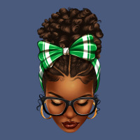 Afro Messy Bun Green And White Bow Vintage Hoodie | Teevron