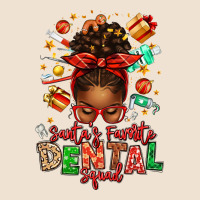 Santa's Favorite Dental Squad Afro Messy Bun Urban Heavy Tee | Teevron