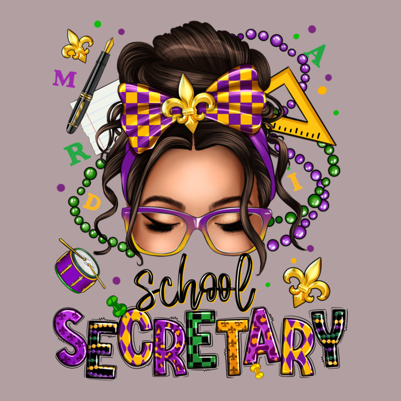 Mardi Gras School Secretary Caucasian Messy Bun Vintage Hoodie by texasbilliewilder | Teevron