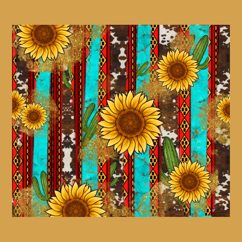 Western Sunflower Cactus Serape And Cowhide Urban Hoodie by Artiststas | Teevron