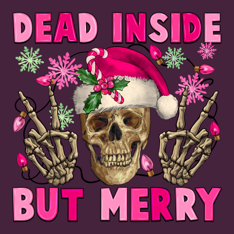 Dead Inside But Merry Pink Christmas Skeleton Premium Tee by NancyCooperArtShop | Teevron