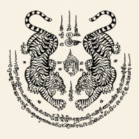 Sak Yant Thai Tattoo Twin Tiger Muay Magical Thailand Gifts T Shirt Vintage Tee | Teevron