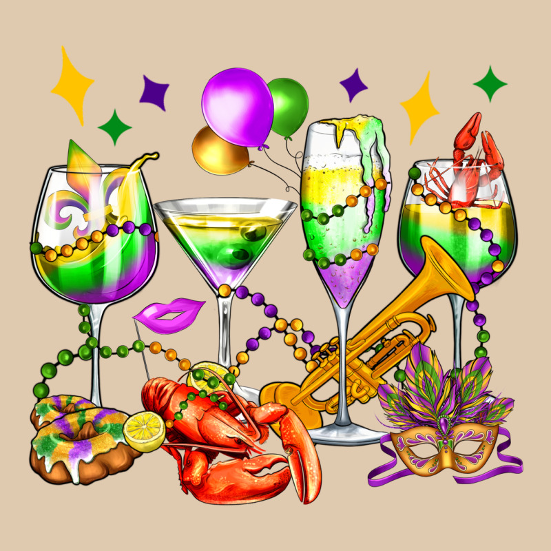 Mardi Gras Wine Glasses Olivia Heavyweight Sweatshirt by OliviaCreatesArt | Teevron