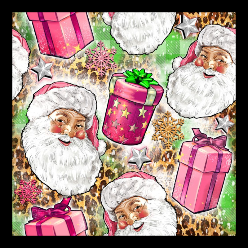 Pink Christmas Santa Claus And Gift Box Ladies Tee by NancyCooperArtShop | Teevron