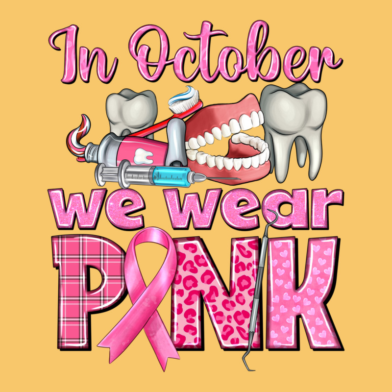 In October We Wear Pink Breast Cancer Awareness Vintage Hoodie by texasbilliewilder | Teevron