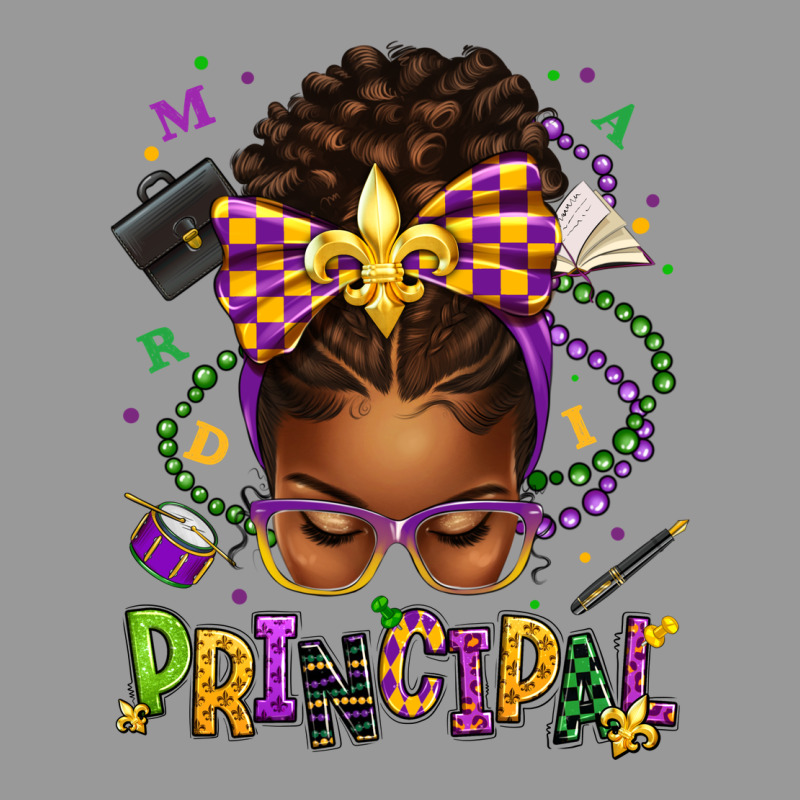 Mardi Gras Principal Afro Messy Bun Vintage Hoodie by texasbilliewilder | Teevron