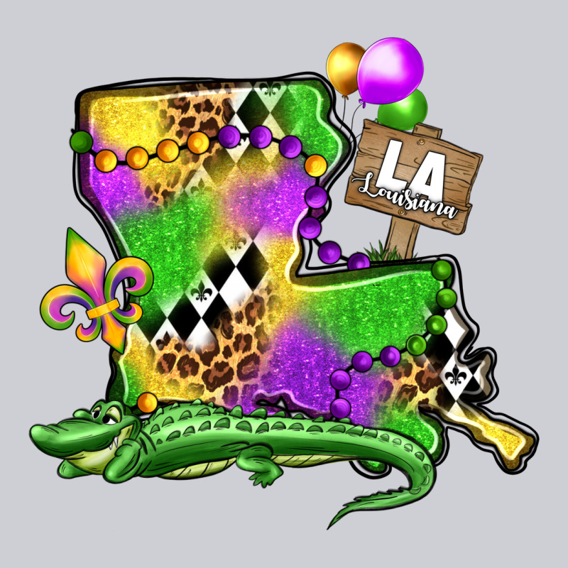 Louisiana Map Alligator Mardi Gras Olivia Heavyweight Sweatshirt by OliviaCreatesArt | Teevron