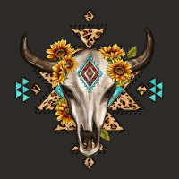Bull Skull With Aztec Sunflower Leopard Heavy Core Tee | Teevron