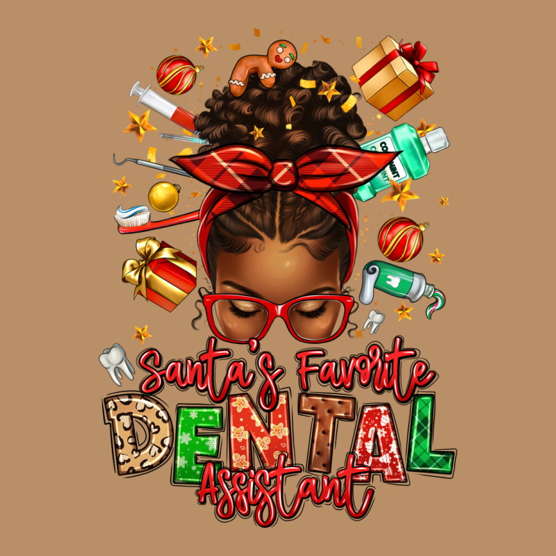 Santa's Favorite Dental Assistant Afro Messy Bun Vintage Hoodie by texasbilliewilder | Teevron