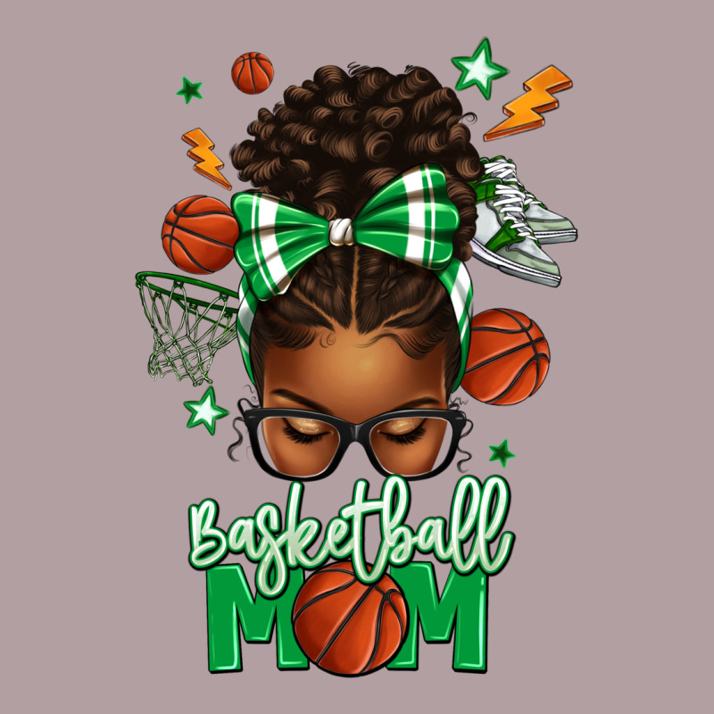 Basketball Mom Afro Messy Bun Vintage Hoodie by texasbilliewilder | Teevron