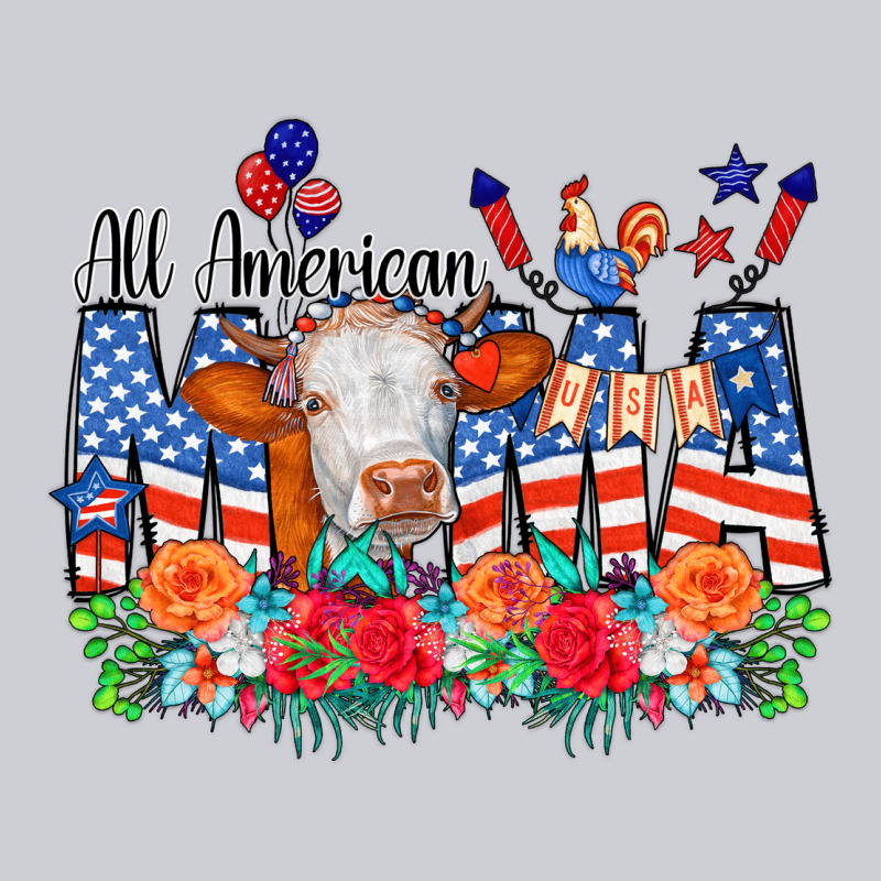 All American Mama Cow Flowers Heavyweight Sweatshirt by CowCowDesign | Teevron