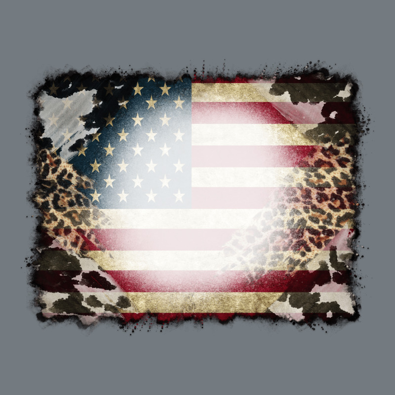 American Flag Cowhide Leopard Bleach Effect Heavyweight Sweatshirt by CowCowDesign | Teevron
