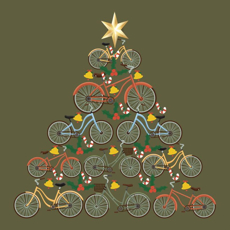 Bicycle Christmas Tree Funny Biker Bicyclist Xmas For Family Long Slee Vintage Tee by lanVoArt | Teevron