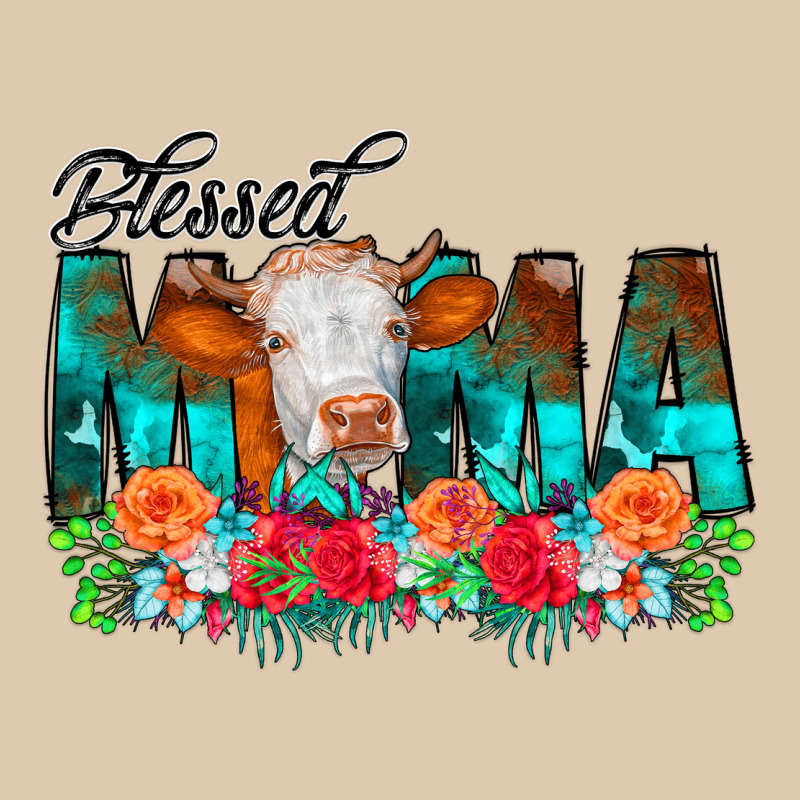 Blessed Mama Flowers Cow Heavyweight Sweatshirt by CowCowDesign | Teevron
