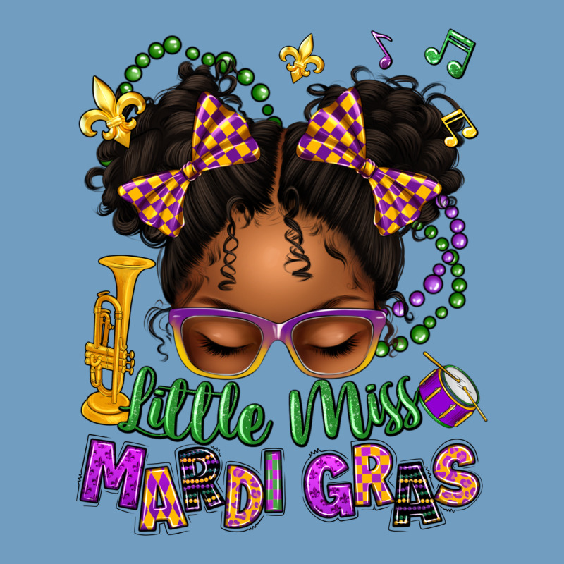 Little Miss Mardi Gras Afro Messy Bun Kid Urban Heavy Tee by texasbilliewilder | Teevron