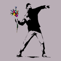 Banksy Protester Throwing Flowers Vintage Tee | Teevron