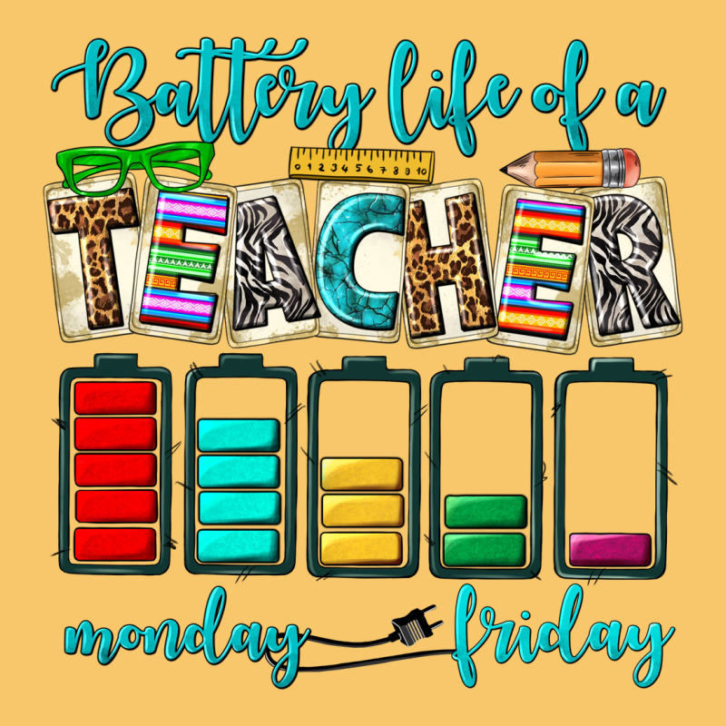 Battery Life Of A Teacher Monday Friday Vintage Hoodie by NancyCooperArtShop | Teevron