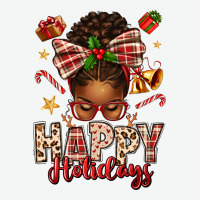Happy Holidays Christmas Afro Messy Bun Urban Heavy Tee | Teevron