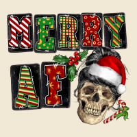 Merry Af Skeleton Messy Bun Premium Tee | Teevron