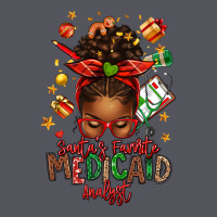 Santa's Favorite Medicaid Analyst Afro Messy Bun Vintage Hoodie | Teevron