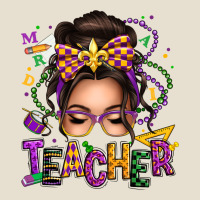 Mardi Gras Teacher Caucasian Messy Bun Urban Heavy Tee | Teevron
