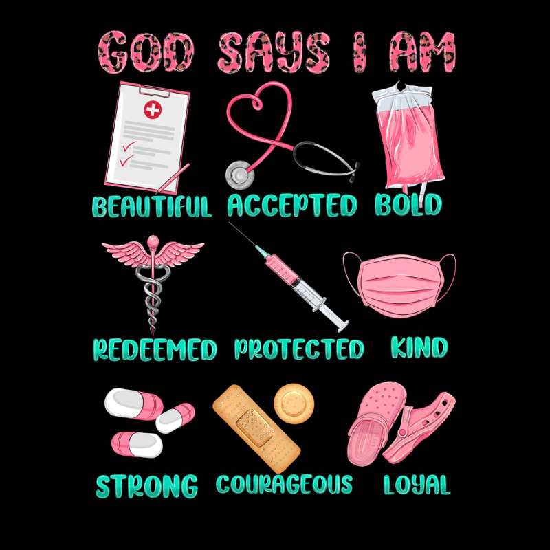 God Says I Am Nurse Heavy Core Tee by MaliasSmallBusiness | Teevron