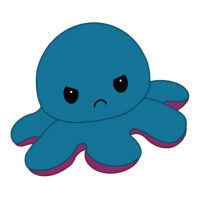 angry blue moody reversible octopus | Teevron