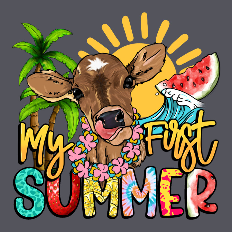 My First Summer Baby Cow Vintage Hoodie by NancyCooperArtShop | Teevron
