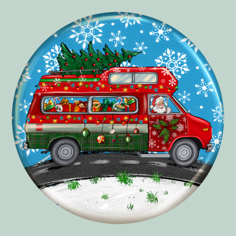 Santa Claus With Retro Van  Christmas Ornament Zipper Hoodie by BundleAndBundleShop | Teevron