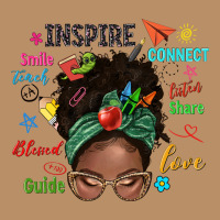 Afro Messy Bun Teach Inspire Love Teacher Blessed Vintage Hoodie | Teevron