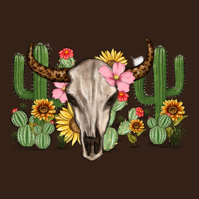 Bull Skull With Cactus Heavy Core Tee by MaliasSmallBusiness | Teevron