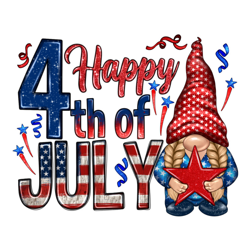 Happy 4th Of July With Gnome Long Sleeve Tee by HowdyJamesFarm | Teevron