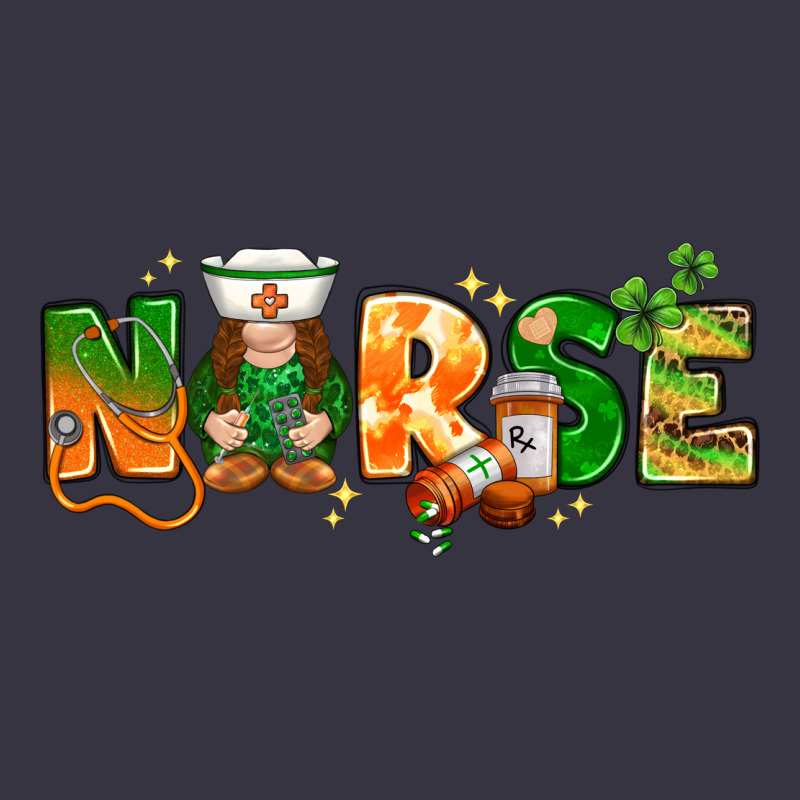 St Patricks Day Nurse With Gnome Vintage Hoodie by NancyCooperArtShop | Teevron