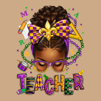 Mardi Gras Teacher Afro Messy Bun Vintage Hoodie | Teevron