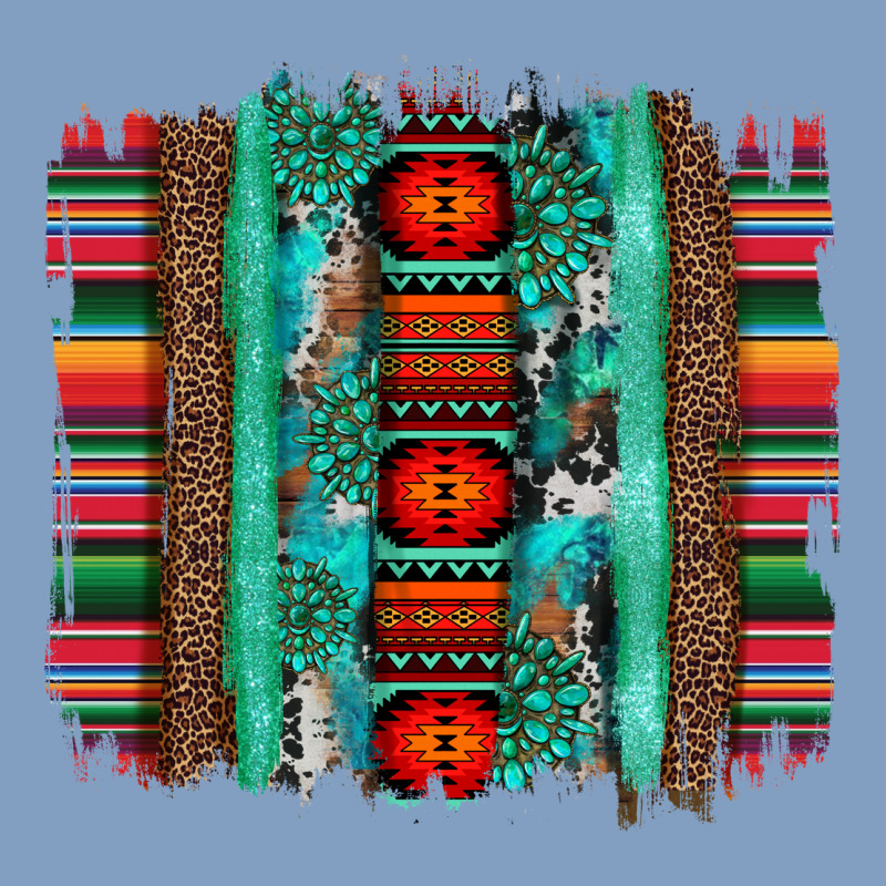 Serape Aztec Leopard And Turquoise Glitter With Gemstone Brushstroke Urban Hoodie by Artiststas | Teevron