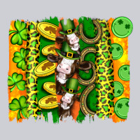 St Patricks Cow And Coin Wıth Clovers And Leopard Brushstrokes Urban Hoodie | Teevron