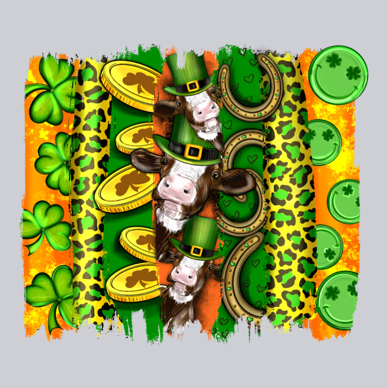 St Patricks Cow And Coin Wıth Clovers And Leopard Brushstrokes Urban Hoodie by Artiststas | Teevron