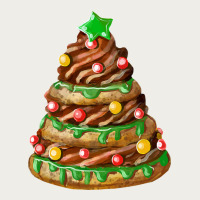Chocolate Christmas Cookie Cake Zipper Hoodie | Teevron