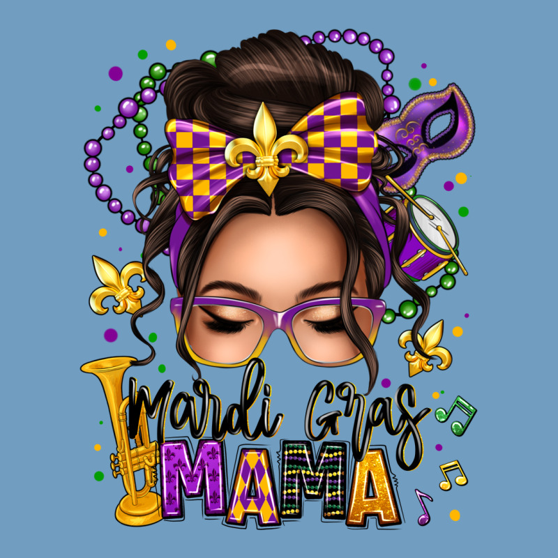 Mardi Gras Mama Messy Bun Urban Heavy Tee by texasbilliewilder | Teevron