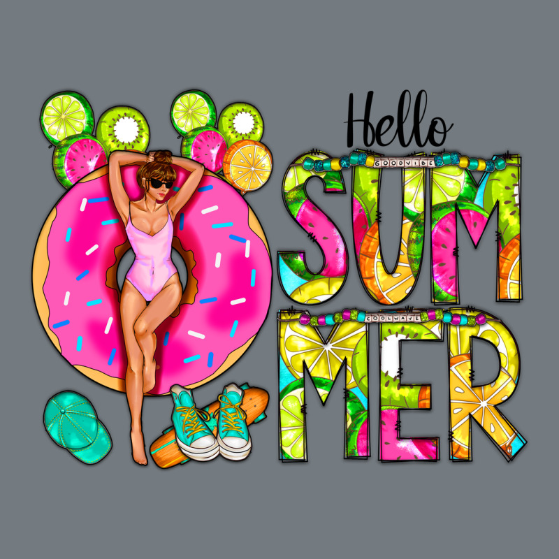 Hello Summer Donut Girl Heavyweight Sweatshirt by CowCowDesign | Teevron