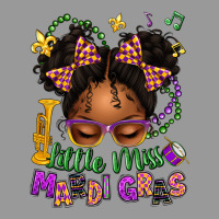 Little Miss Mardi Gras Afro Messy Bun Kid Vintage Hoodie | Teevron
