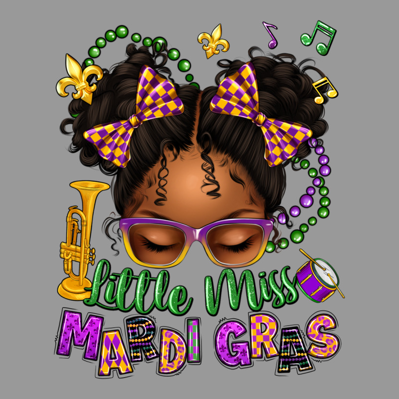 Little Miss Mardi Gras Afro Messy Bun Kid Vintage Hoodie by texasbilliewilder | Teevron
