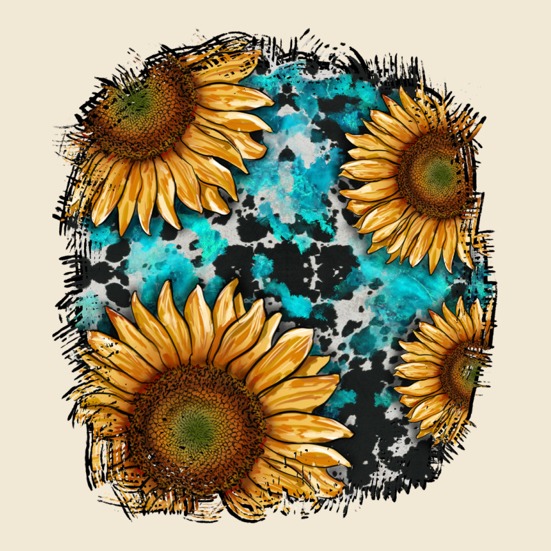 Sunflower Cowhide And Turquoise Patches Ladies Tee by RanaPortraitStore | Teevron