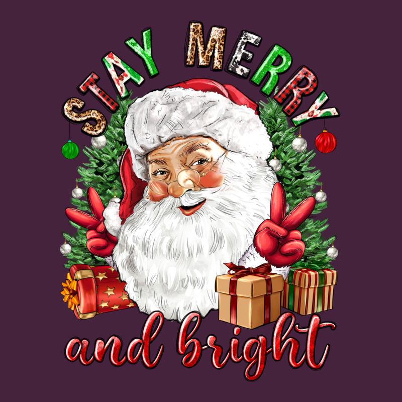 Stay Merry And Bright Christmas With Santa Premium Tee by NancyCooperArtShop | Teevron