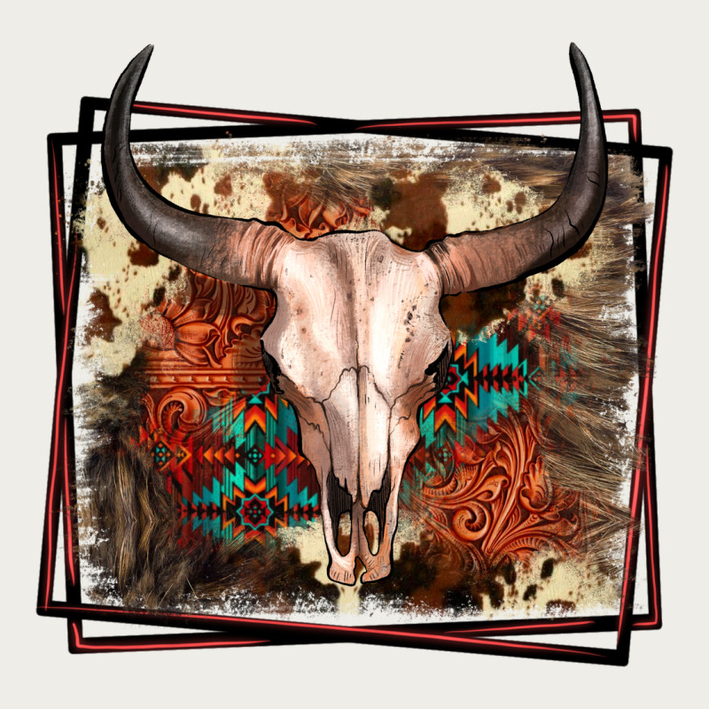 Western Bull Skull Zipper Hoodie by FaDigitalArtStudio | Teevron
