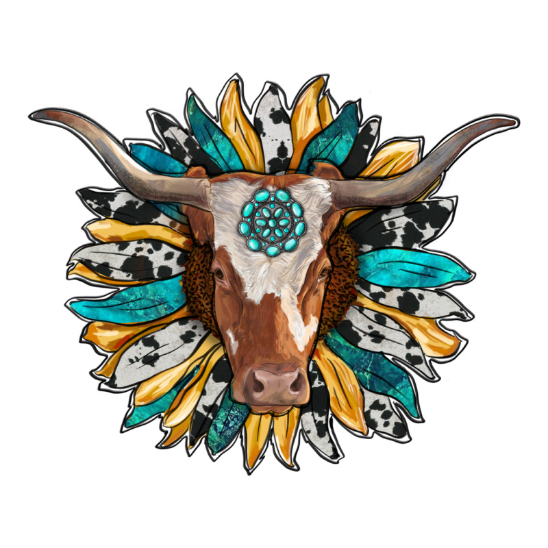 Texas Longhorn Sunflower Background Ladies Tee by RanaPortraitStore | Teevron
