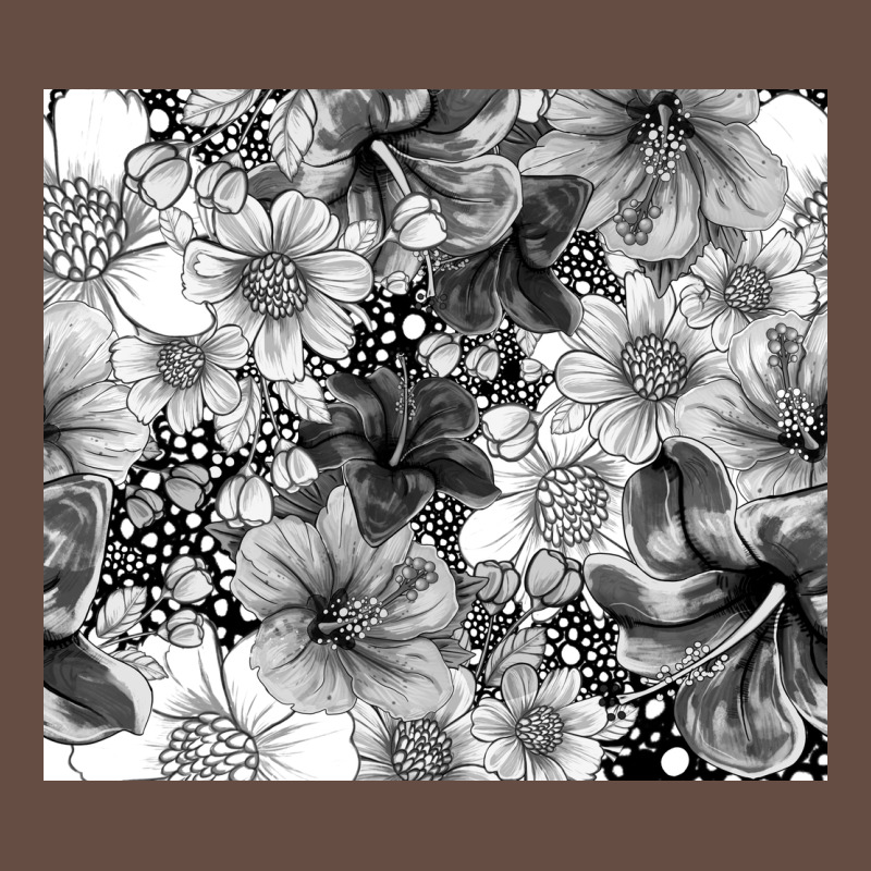 Black And White Floral Long Sleeve Tee by TumblerDesignByShophia | Teevron